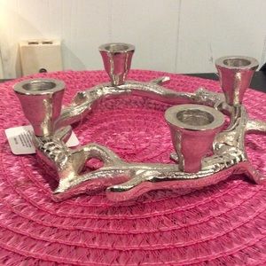 Silver Antler Candle Holders